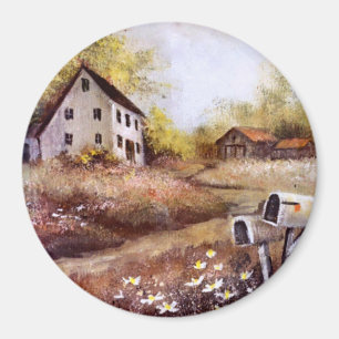 Imã Farmhouse and Barn Rustic Fazenda CountryMagnet