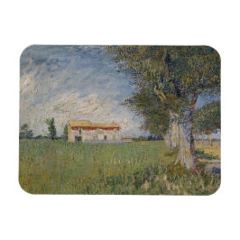 Ímã Farmhouse em um Wheatfield por Vincent Van Gogh