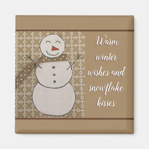 Imã Farmhouse Snowman Magnet