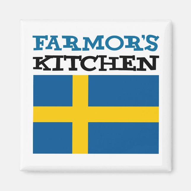Imã Farmor's Kitchen Featuring The Flag Of Sweden (Frente)
