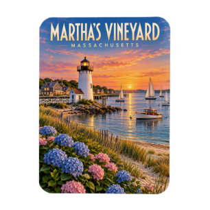 Ímã Faro do Pôr do Sol Martha's Vineyard Massachusetts