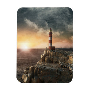 Ímã Faróis Farol vermelho e branco