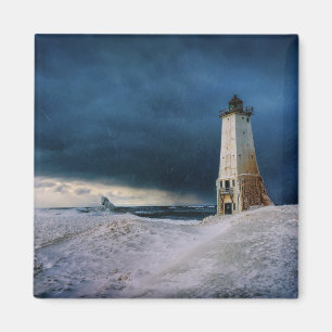 Imã Faróis Lago Frankfort Lighthouse Michigan