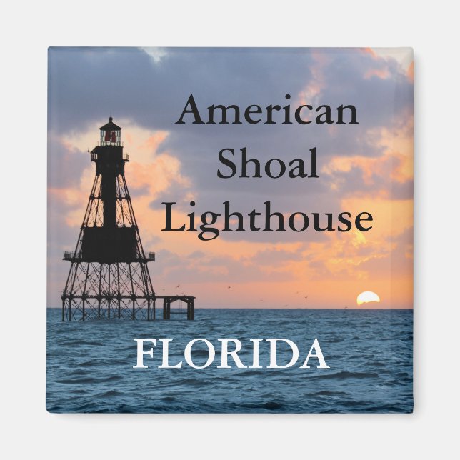 Imã Farol Americano Shoal, Flórida Magnet (Frente)