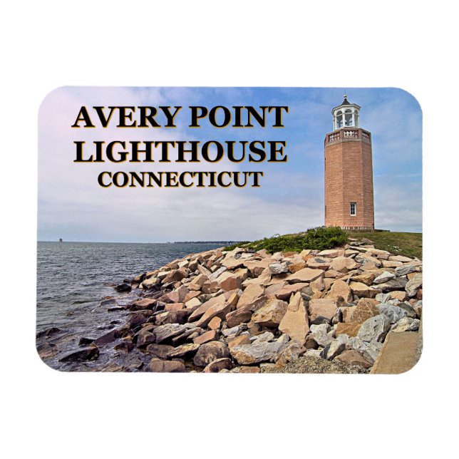 Ímã Farol Avery Point, Magneta Flex De Connecticut (Horizontal)
