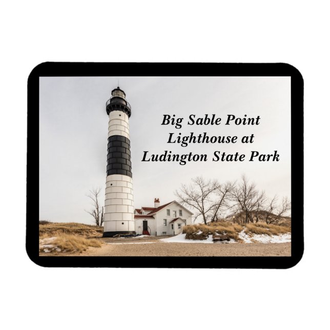 Ímã Farol Big Sable Point em Ludington (Horizontal)