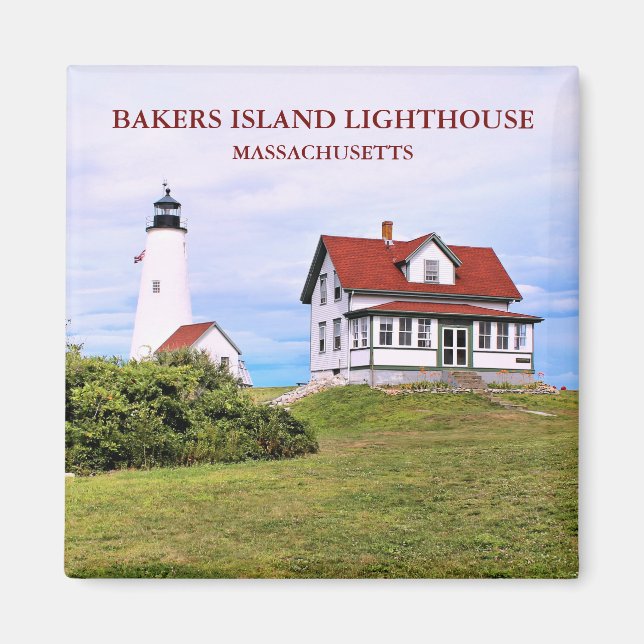 Imã Farol da Ilha Bakers, Massachusetts Magnet (Frente)