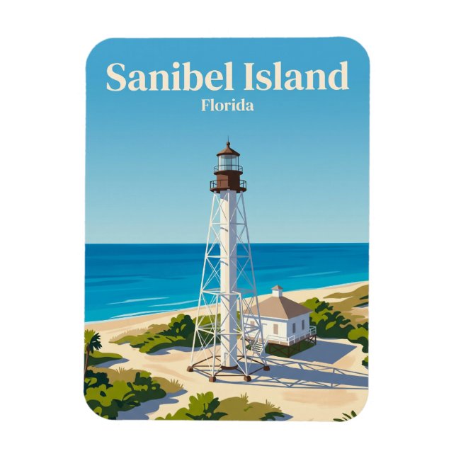 Ímã Farol da Ilha de Sanibel EUA (Vertical)