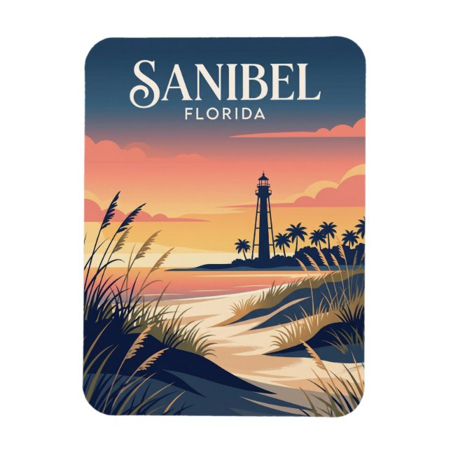 Ímã Farol da Ilha de Sanibel EUA (Vertical)