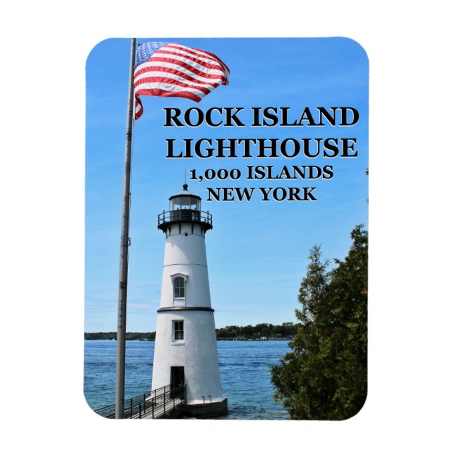 Ímã Farol da Ilha Rock, Nova York Flex Magnet (Vertical)