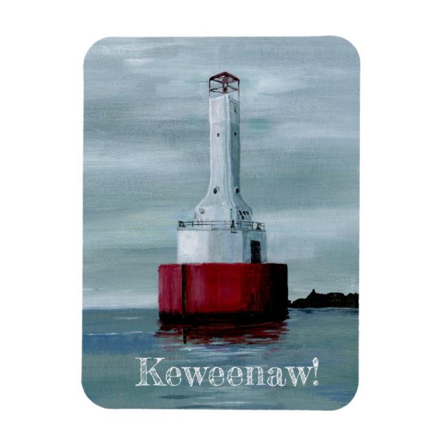 Ímã Farol da via marítima de Keweenaw no alto Michigan (Vertical)