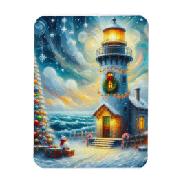 Ímã Farol de Árvore de Natal Azul Costeiro Náutico