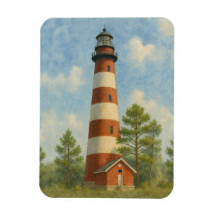 Ímã Farol de Assateague em Aquarela