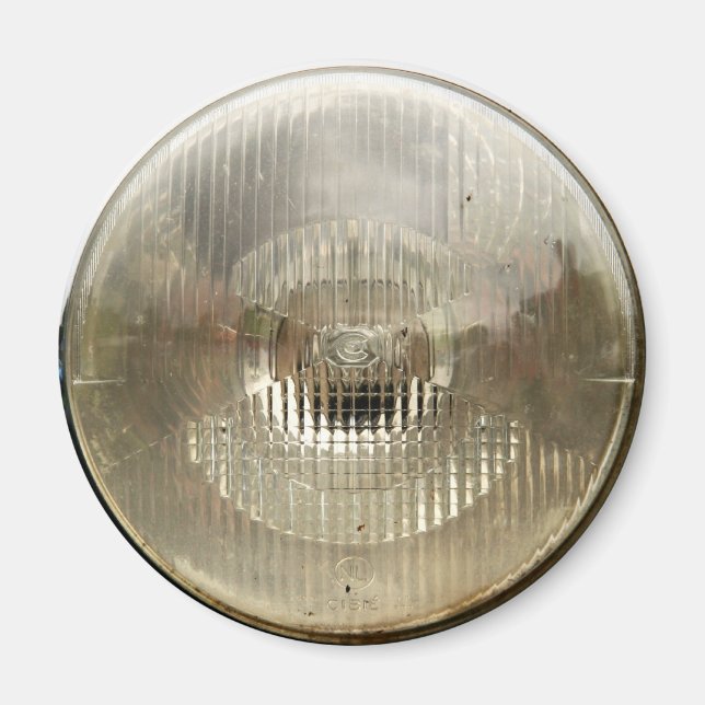 Imã Farol de automóvel clássico com lente de vidro red (Frente)