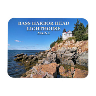 Ímã Farol de Cabeça de Bass Harbor, Maine Photo Magnet
