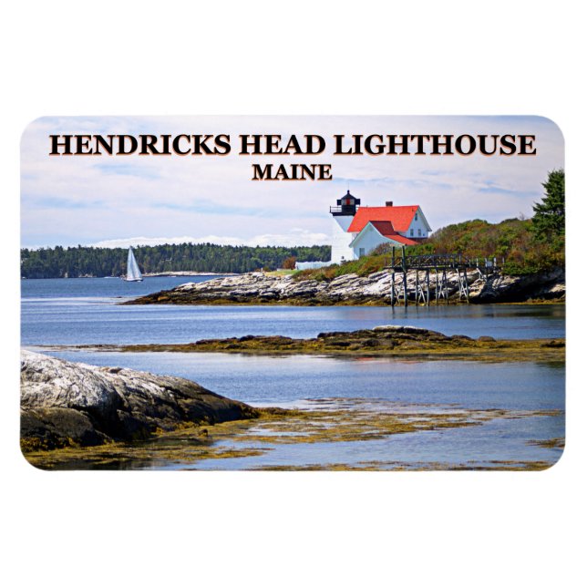 Ímã Farol de Cabeça de Hendricks, Maine Flexi Magnet (Horizontal)