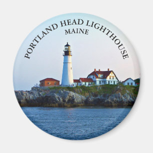Imã Farol De Cabeça De Portland, Maine Round Magnet