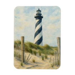Ímã Farol de Cape Hatteras em Aquarela