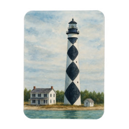 Ímã Farol de Cape Lookout em Aquarela