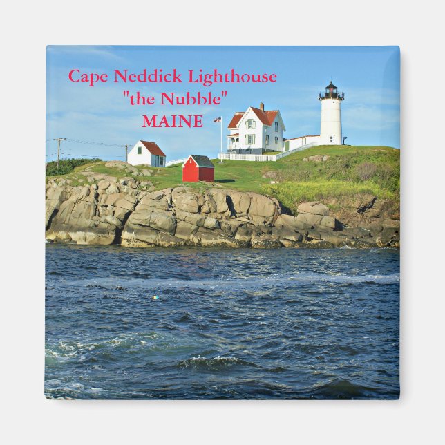 Imã Farol de Cape Neddick - A Nubble, Maine Magnet (Frente)