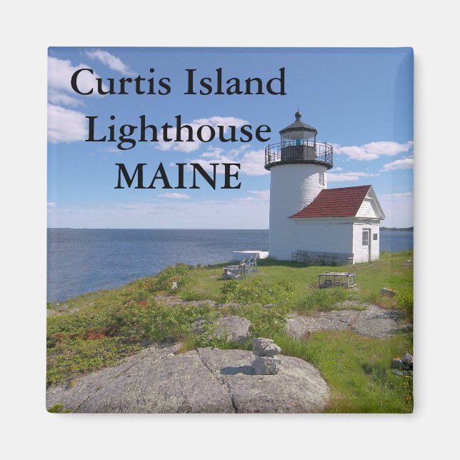 Imã Farol de Curtis Island, Maine Magnet (Frente)