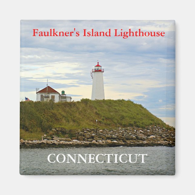 Imã Farol de Faulkner's Island, Magnet de Connecticut (Frente)