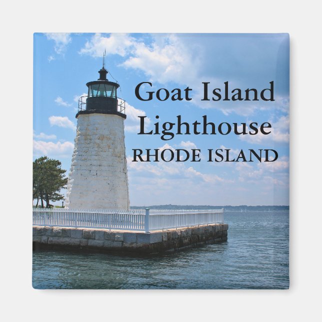Imã Farol de Goat Island, Magnet de Rhode Island (Frente)