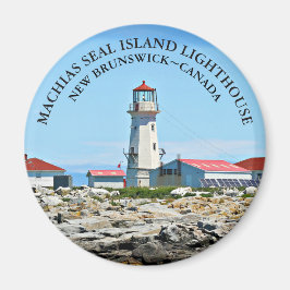 Imã Farol de Machias Seal Island, NB Magnet redondo
