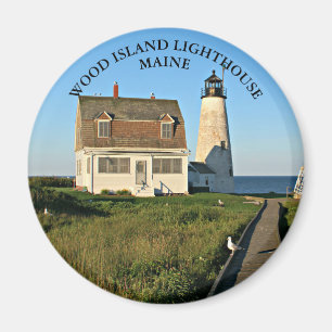 Imã Farol de Madeira, Maine Round Magnet