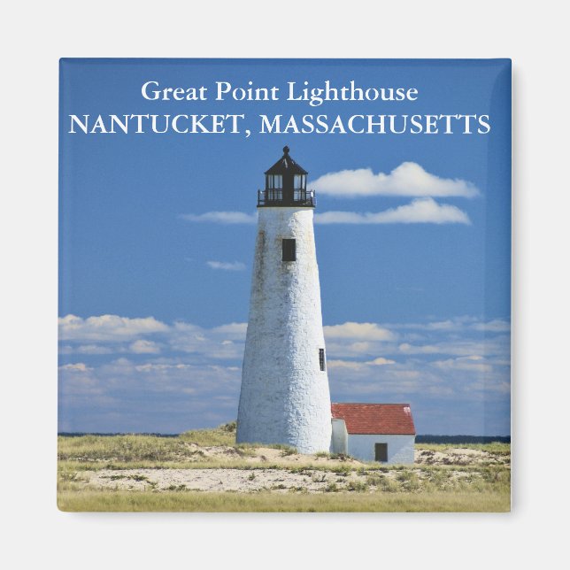 Imã Farol de ponto de excelente, Magnet do Nantucket M (Frente)