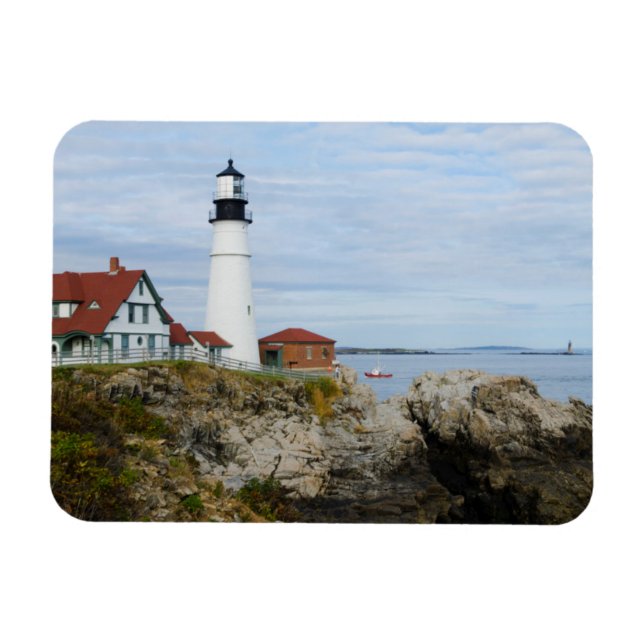 Ímã Farol de Portland Headlight em costa rochosa (Horizontal)