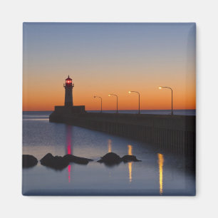 Imã Farol do píer norte em Duluth, Minnesota,