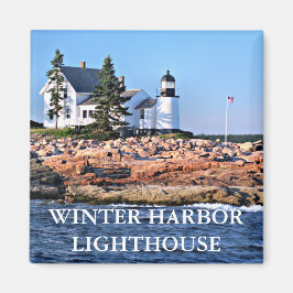 Imã Farol do Porto de inverno, Maine