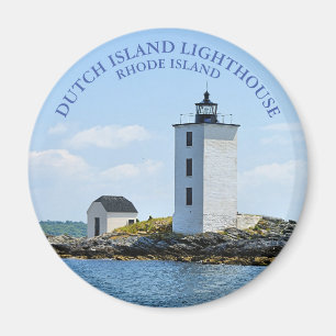 Imã Farol holandês da ilha, Rhode - ímã redondo da
