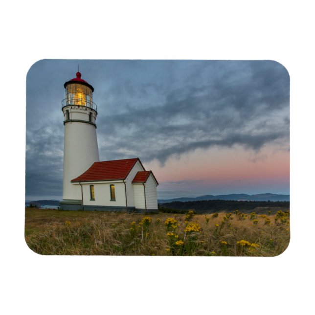 Ímã Farol mais antigo de Oregon no Parque Estadual do  (Horizontal)