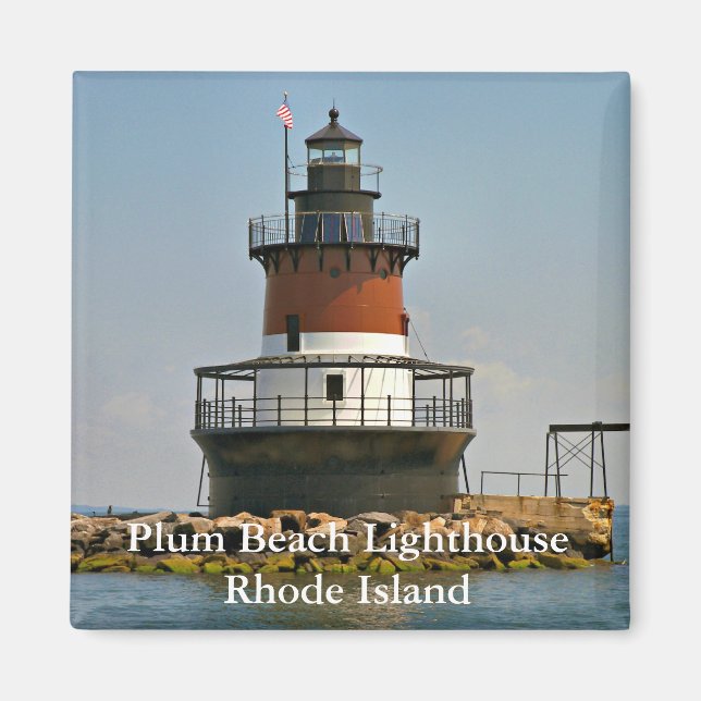 Imã Farol Plum Beach, Rhode Island Magnet (Frente)