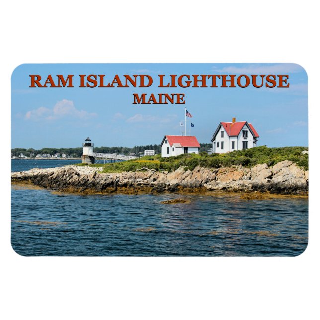 Ímã Farol Ram Island, Maine Flexi Magnet (Horizontal)