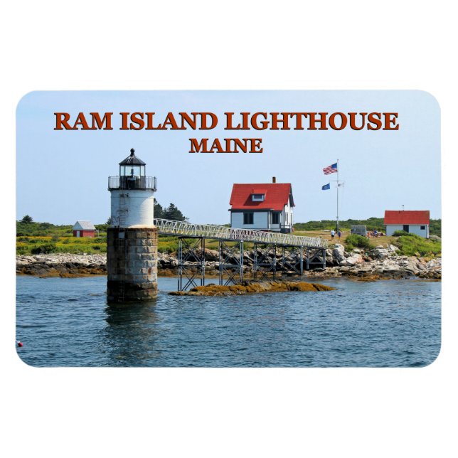 Ímã Farol Ram Island, Maine Flexi Magnet (Horizontal)