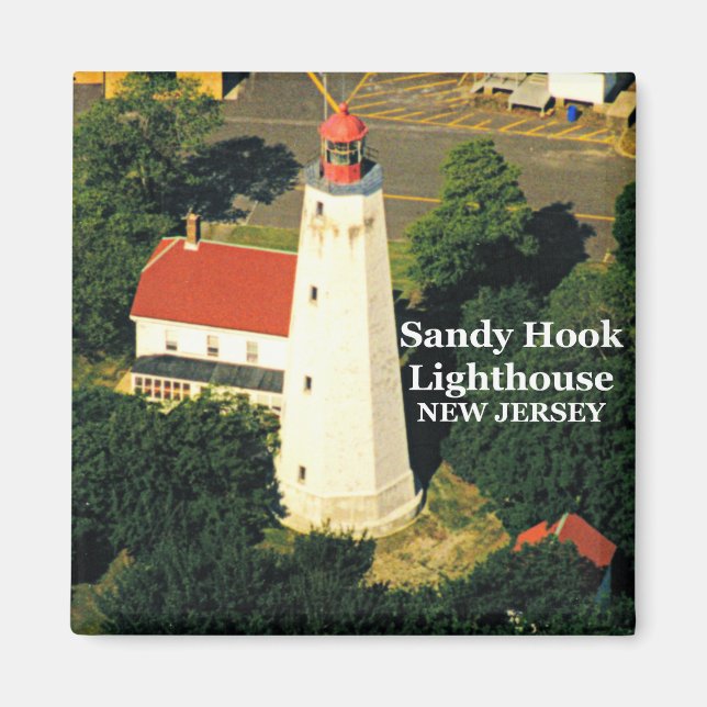 Imã Farol Sandy Hook, Magnet Nova Jersey (Frente)