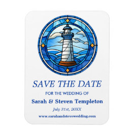 Ímã Farol Velejando Casamento Náutico Salvar Data