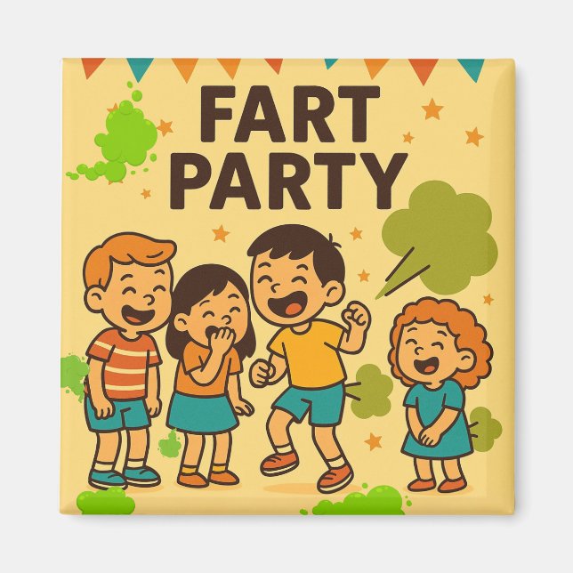 Imã Fart Party Engraçado Cartoon (Frente)