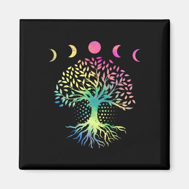 Imã Fases Do Dia Da Terra Do Envir Da Árvore Da Lua Re (Frente)