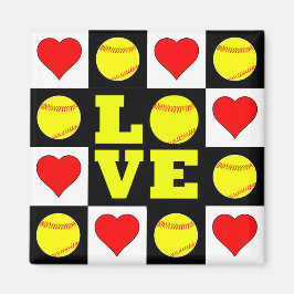 Imã Fastpitch Softball Player LOVE Cute Decorative