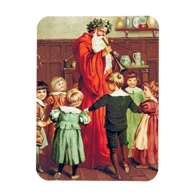 Ímã Father Christmas Blowing The Horn (Vertical)