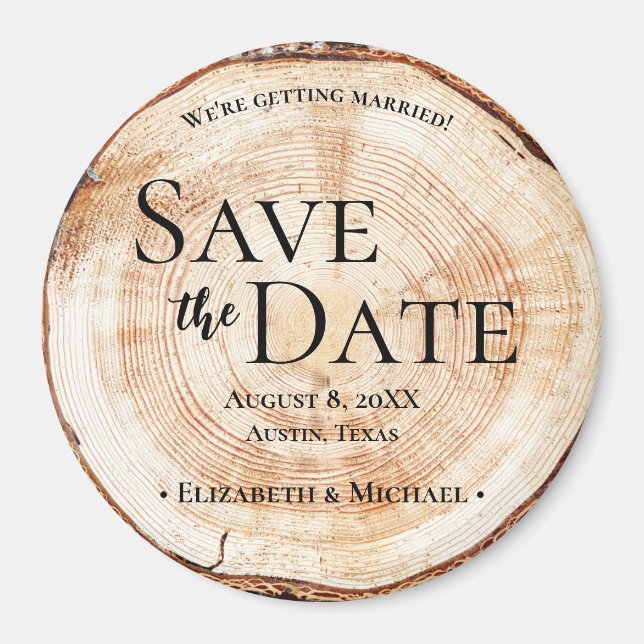 Imã Fatia de Madeira de Casamento Russo Personalizada (Frente)