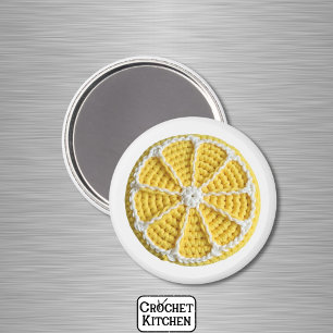 Imã Fatia Mínima Amarelo de Crochet Limon Moderno