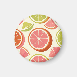 Imã Fatias de Toranja Laranja Lima Cítricas Vibrantes