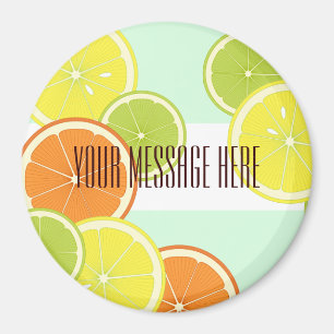 Imã Fatias Personalizadas de Fruta de Citros Verdes Mo