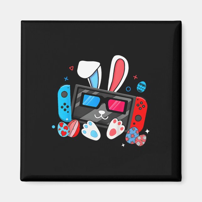 Imã Fato de Coelhinho de Videogame Ovos Dia de Páscoa  (Frente)