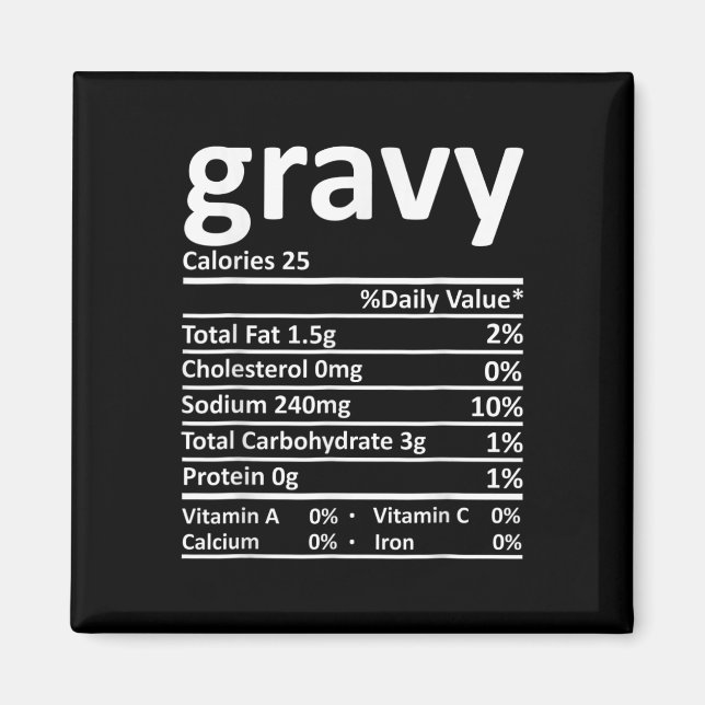 Imã Fatos Nutricionais da Molho Funny Dia de Ação de G (Frente)